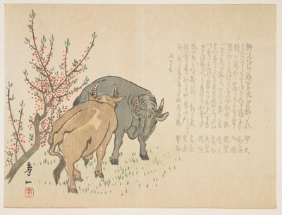 Oxen by Yoshimura Kiitsu